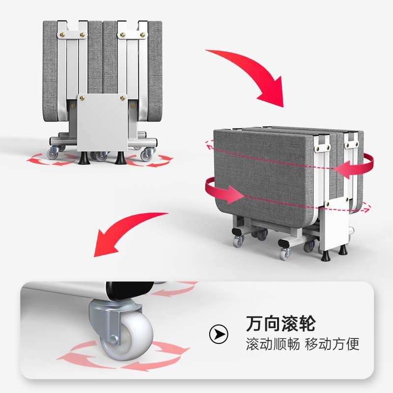 折叠床午休单人i床办公室午休床午睡床木板海绵床便携家用床陪护 - 图2