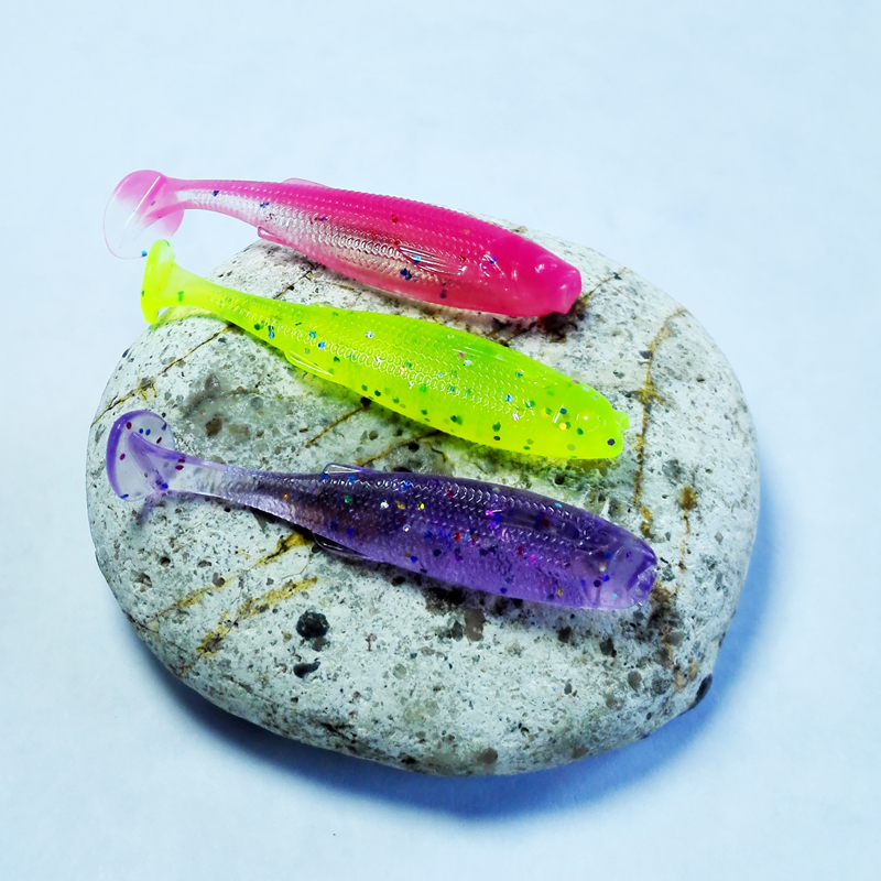 速发10pcs 45mm Colorful Shiner Rubber Fishing Lure Shad Swim - 图3