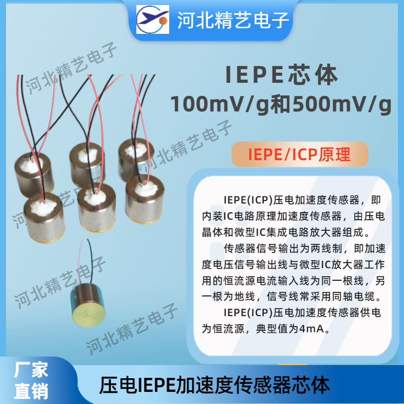 新款振动传感器芯体IEPE/ICP加速度一体化变送器压电传感器振动探 - 图0