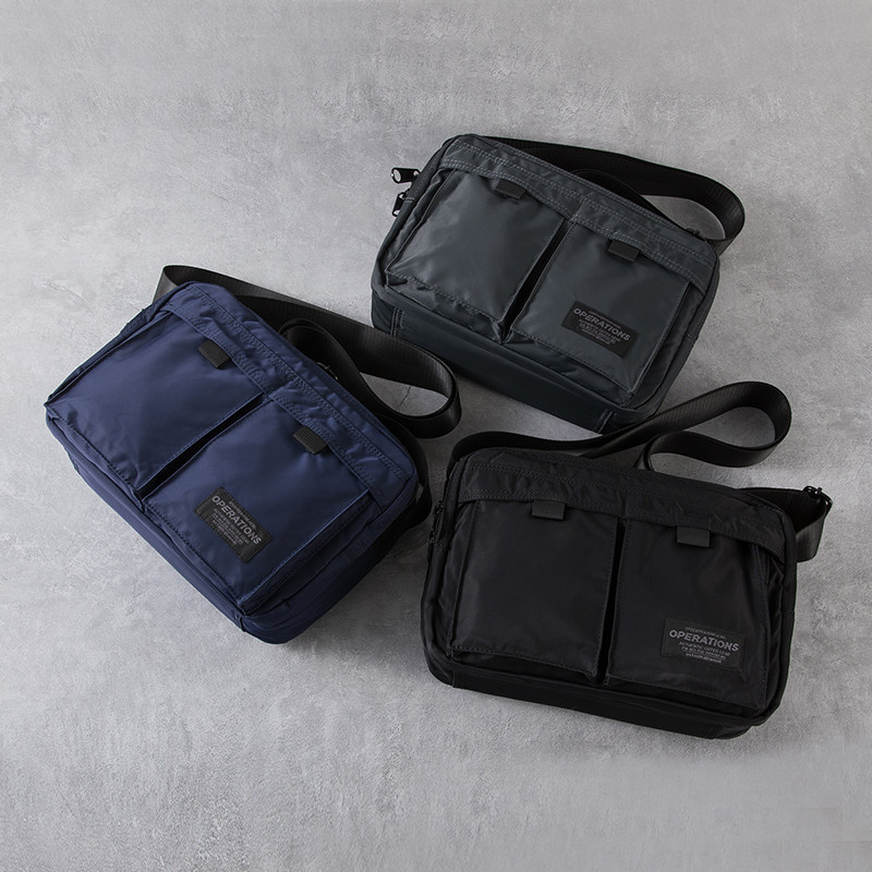 日系方形横款单肩包多口袋实用休闲邮差包男士斜挎包潮流通勤男包,淘宝优惠券,粉丝福利购,淘宝优惠卷