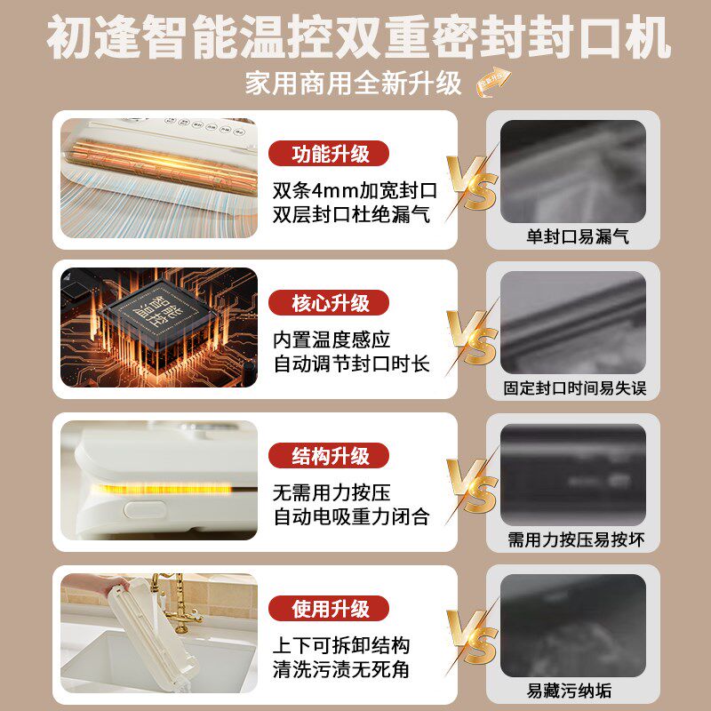 初逢真空封口机器小型家用保鲜机全自动食品包装机商用塑封机保鲜,淘宝优惠券,粉丝福利购,淘宝优惠卷