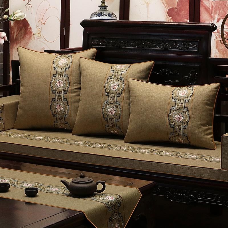 新款新款新中式沙发抱枕枕套红木家俱亚麻刺绣靠垫床头办公室家用,淘宝优惠券,粉丝福利购,淘宝优惠卷