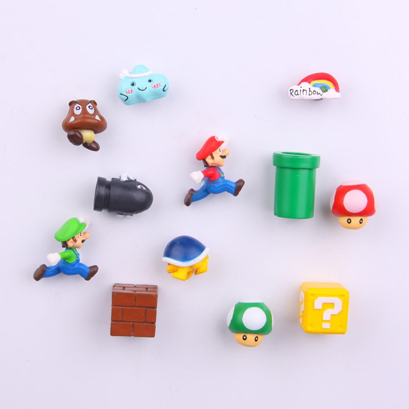 63pcs 3D Super Mario Bros. Fridge Magnets Refrigerator Messa-图2