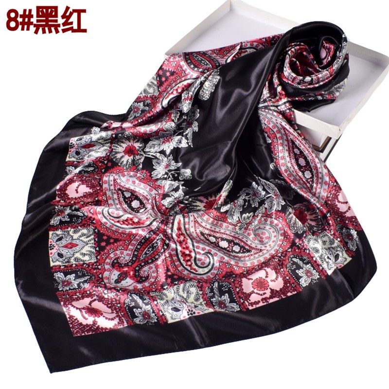 推荐90 * 90 generous silk scarf wholesale women's Retro scar - 图2