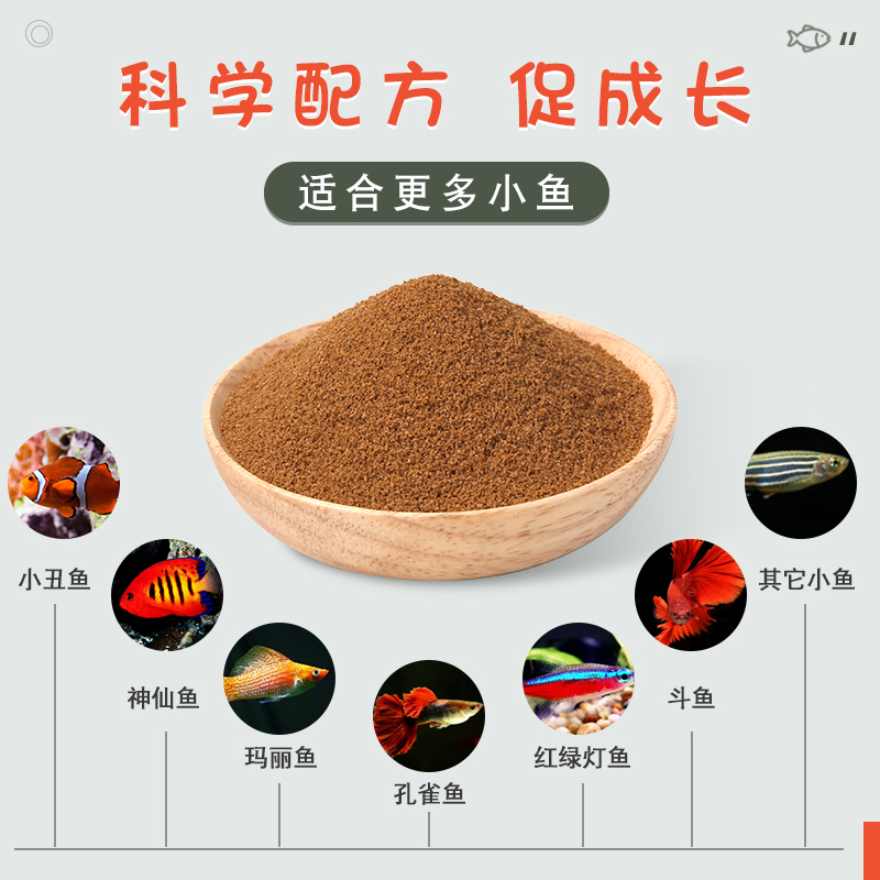 蓝昂鱼食小颗粒斗鱼通用型热带鱼小型鱼贴片饲料淡水孔雀鱼鱼粮 - 图1