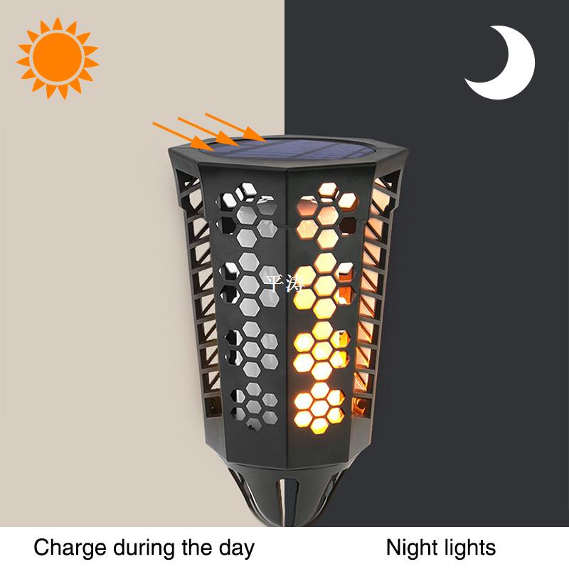 速发96 LED Solar Torch Lights Flame Lighting Lamp Outdoor Wa - 图1