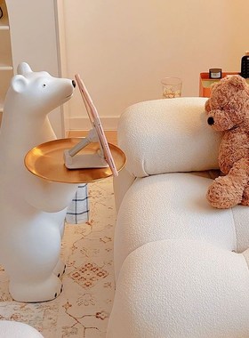 p3D北极熊大型落地玄r关网红暴力摆件熊客厅旁托盘乔迁新居家居装