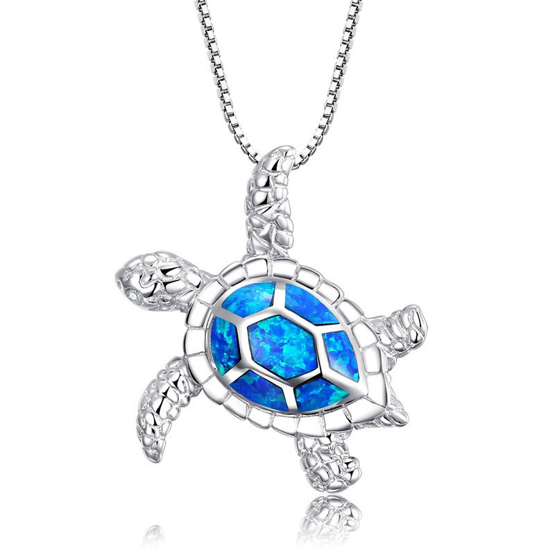 FDLa  Hot New AOrivKlr Cute rcean Beach Jewelry Blue Opal Se - 图2