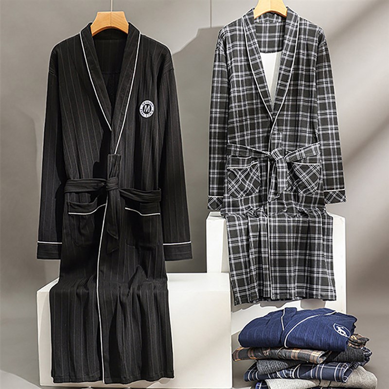 推荐Autumn Winter Cotton Bathrobe Men 4XL Large Size Fashion-图2