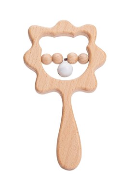 小众高货Wooden Rattle Baby Teether for Kids Teething Rings A