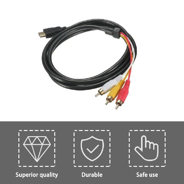 5 Feet 1.5m108tP HDTV Male 0o 3 RCA Audi P VideooAV Cable - 图1