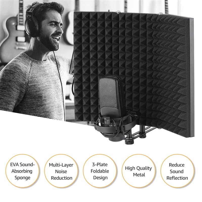 推荐Professional Studio Recording Microphone Isolation Shiel - 图1