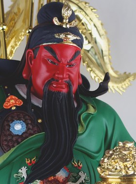 武财神佛像九龙关公摆件客厅立刀元宝关二爷关帝树脂彩绘店铺公司