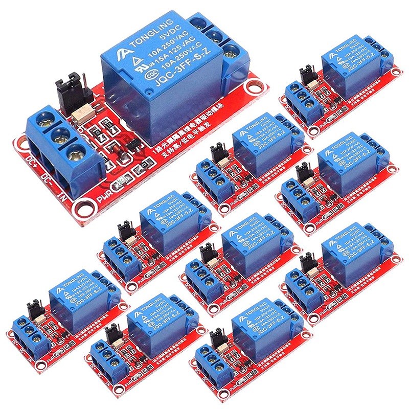 新品10PCS 5V Relay Module with Optocoupler High or Low Level - 图0