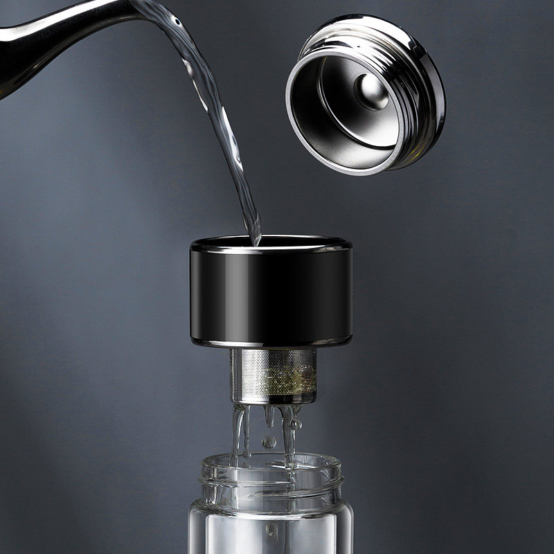 简约个性茶水分离玻璃杯男女双层喝水杯子耐高温泡茶杯过虑网水杯,淘宝优惠券,粉丝福利购,淘宝优惠卷