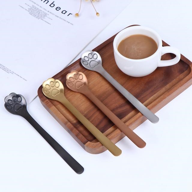 速发1PC Creative Cat Paw Claw Hollow Spoon Stirring Spoon Te - 图0