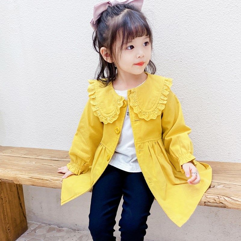 女童风衣春秋季2024新款韩版童装儿童洋气上衣宝宝中长款女孩外套,淘宝优惠券,粉丝福利购,淘宝优惠卷