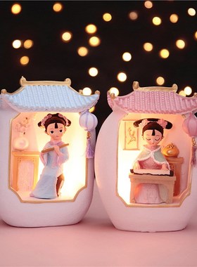 琴棋书画宫廷格格摆件古风汉服娃娃女孩房间装饰品送学生节日礼品