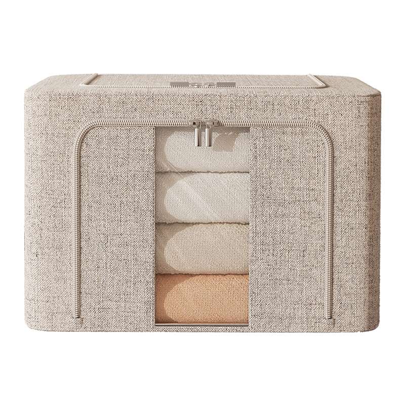 新品Thickened Real Cotton and Linen Clothes Storage Box Fabr - 图3