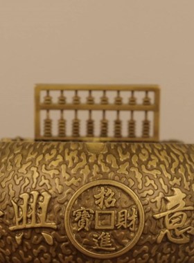 纯铜精品烟灰缸摆件客厅办公室店铺桌K面高档带盖烟灰缸装饰品