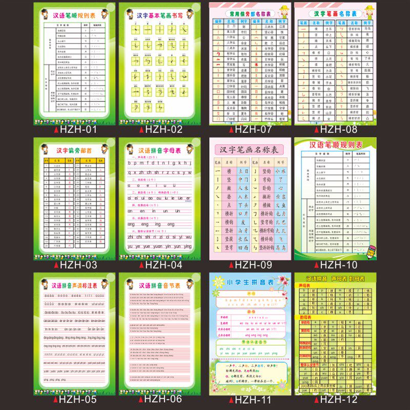 汉字笔画顺序名称表n墙贴笔顺书写规则贴纸幼儿园小学班级文化布
