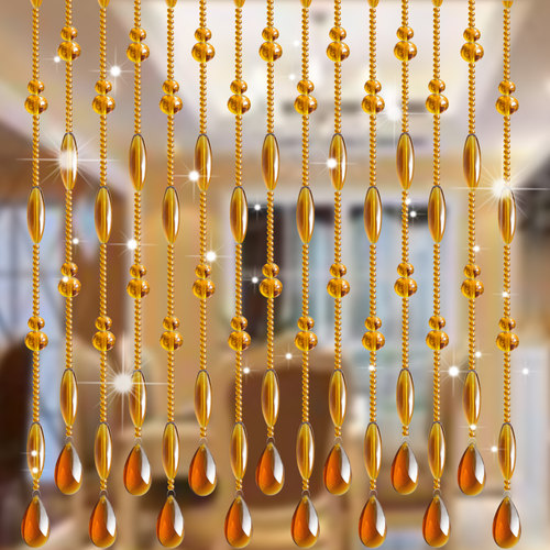 水晶葫芦珠帘橄榄卧室门帘隔断玄关过道网红免打孔客厅阳台挂帘子 - 图1