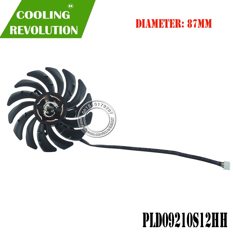 87MM PLD09210S12HH DC12V 0.40A 4PIN graphics fan for MSI Gec - 图1