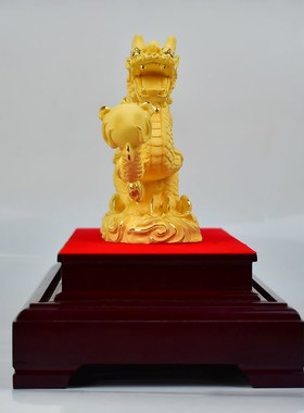 绒沙金龙工艺品生意兴隆店铺开业张礼品办公室招财高档龙摆件