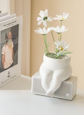 ins风可爱小胖腿花瓶人体小众艺术陶瓷花瓶插花客厅桌面装饰摆件