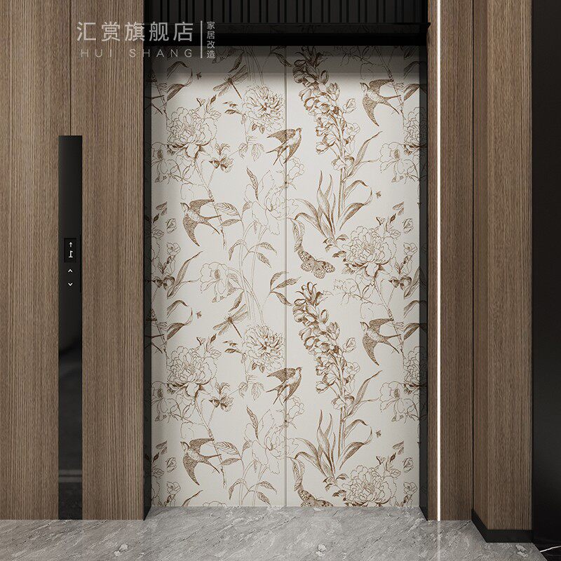 法式电梯门贴纸高级入户门一梯一户装饰贴膜改色加厚温馨移门贴画,淘宝优惠券,粉丝福利购,淘宝优惠卷