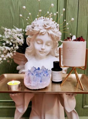 4FD爱丽丝天使复古迎宾大型落地摆件H托盘美式家居装饰品法式软装