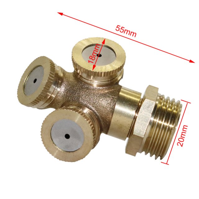 极速Adjustable 3 Hole Brass Spray Misting Nozzle Garden Spri-图1