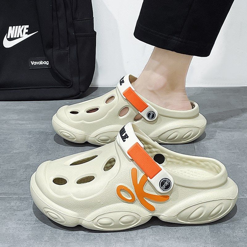 大码洞洞鞋男45夏季外穿踩屎感拖鞋46男生厚底运动涂鸦小白凉拖47,淘宝优惠券,粉丝福利购,淘宝优惠卷