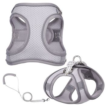 ປ່ອຍດ່ວນ Reflector Dog Harness Leash Set Nylon Pet Cat Harness D