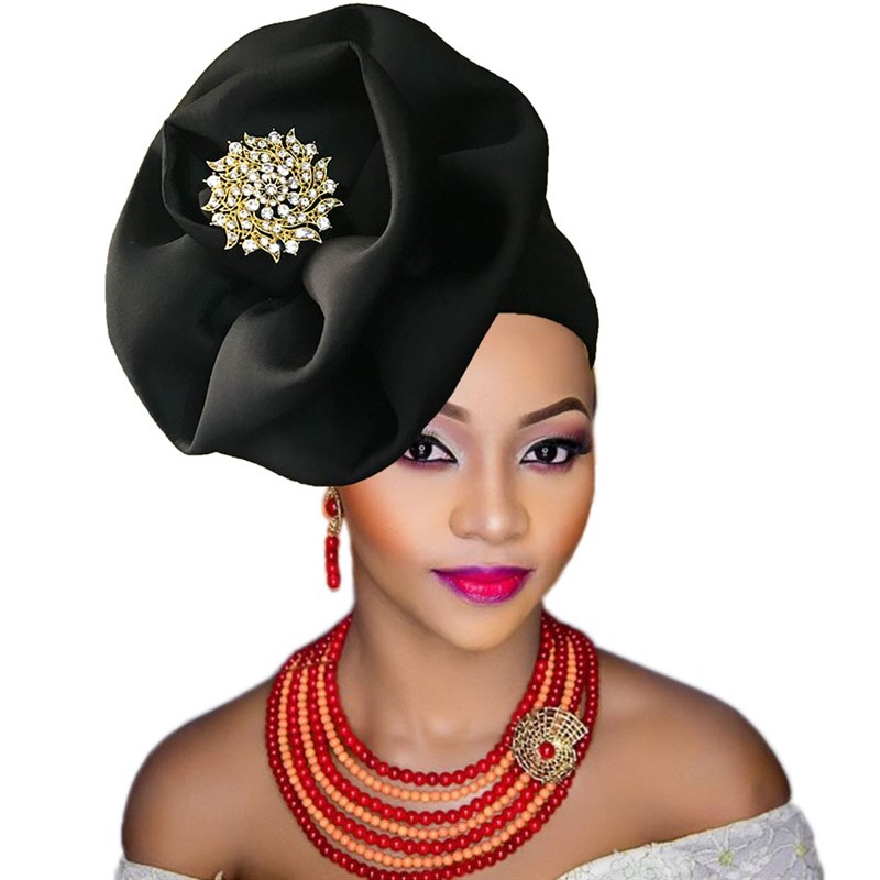 推荐Auto gele cap party african headtie wedding african head-图2