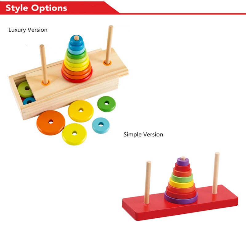 Hanoi Tower Kids Educational  Wooden Early Learning Classic - 图3