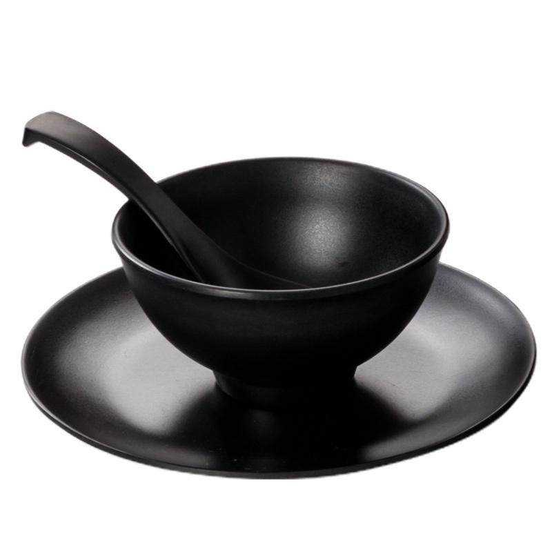 黑色密胺餐具火锅店摆台四件套碗碟套装餐厅饭店商用仿瓷塑料小碗,淘宝优惠券,粉丝福利购,淘宝优惠卷