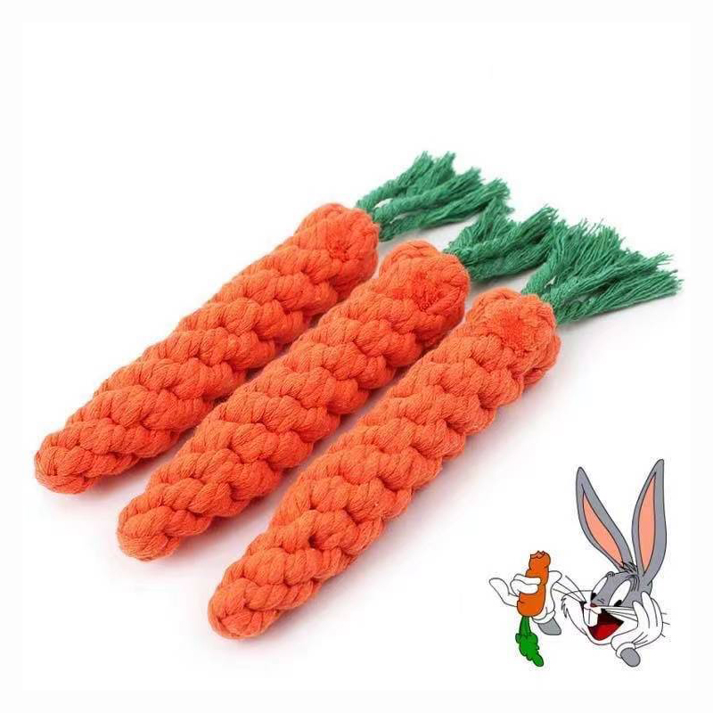 1pcy Dog Toss Blite Rope Carrot Rope Knht Coew Toys for Smal - 图2