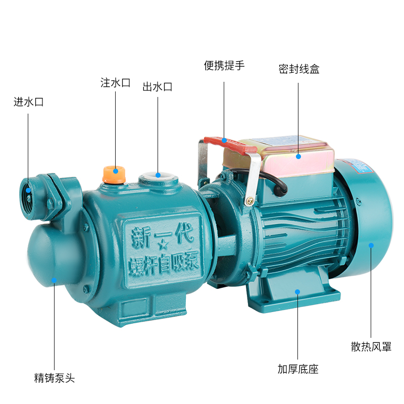 极速螺杆自吸泵家用220V水井抽水泵自来水增压泵高扬程水泵吸水泵 - 图2