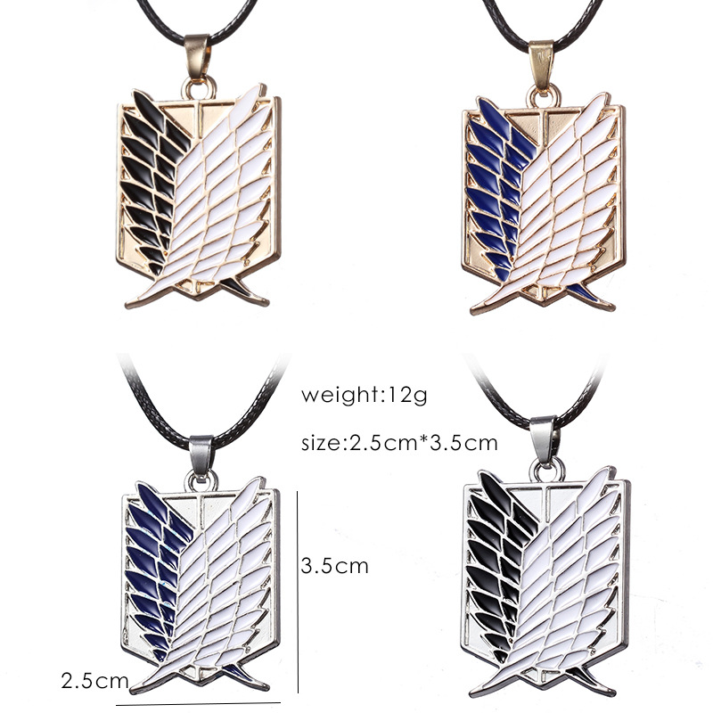 极速Anime Attack on Titan Alloy Necklace Figure Toys Wings o-图1