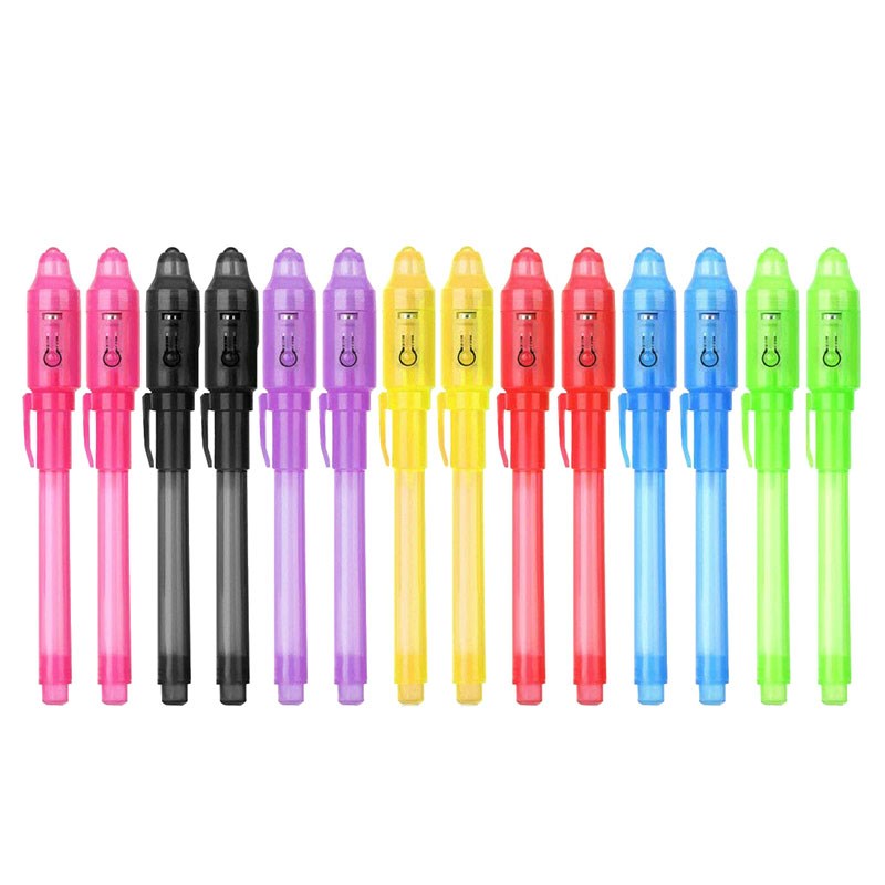 14pcs V Light Pen Invisible  Pencil Secret Fluorescent Pen f - 图1