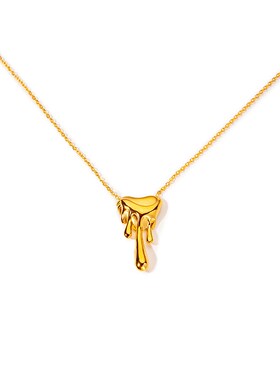 时尚轻奢高级爱心融化金属项w链不锈钢小众百搭冷淡风耳环耳饰