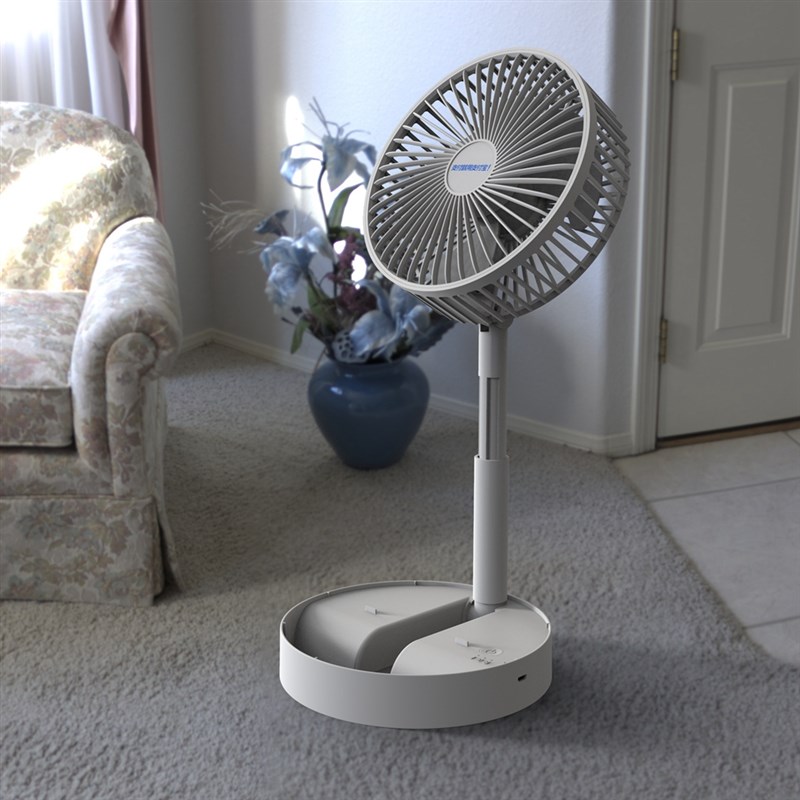 极速3 Speed Mute Electric Fan Office Desktop Household Folda - 图0