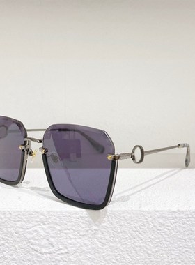 韩版板材方形半框太阳眼镜女圆脸4815时尚遮阳墨镜男款黄色镜片黑