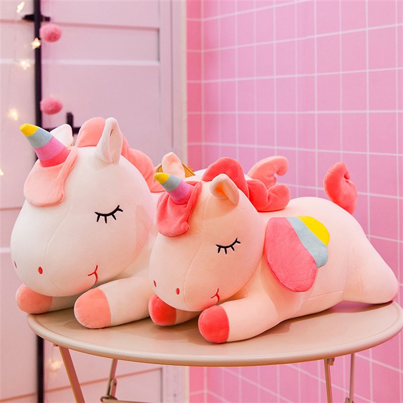 极速Unicorn Stuffed Animal Cute Unicorn Plush Toy Doll Birth - 图2