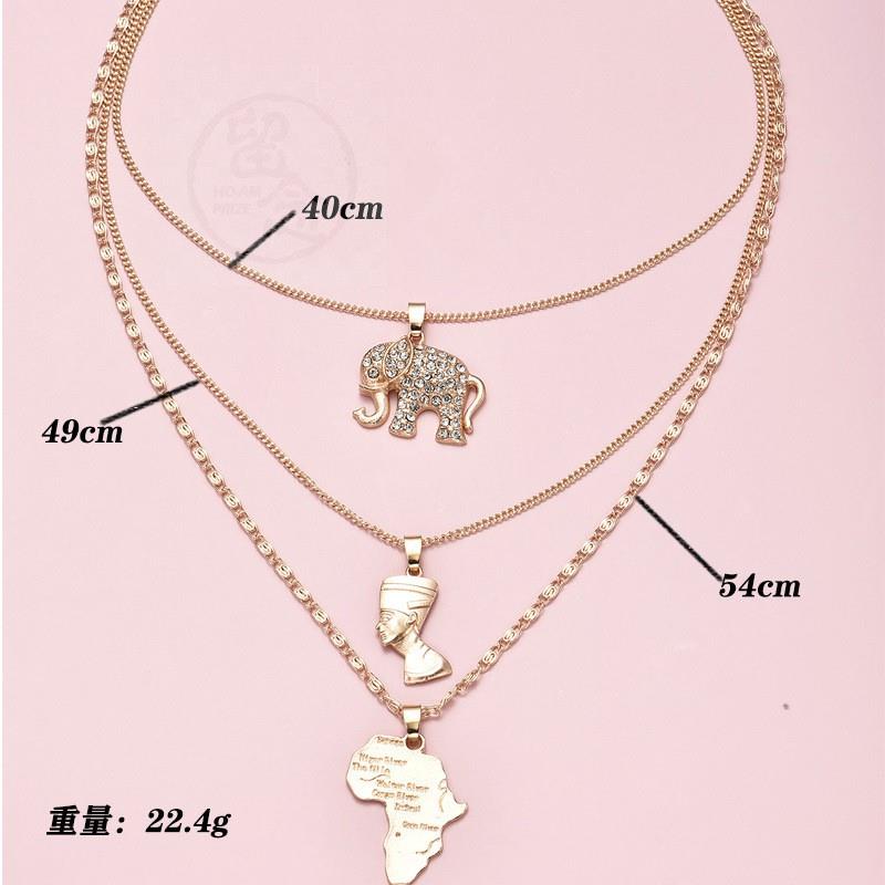 速发。Meet the elephant head map multi-layer women's link ne - 图0