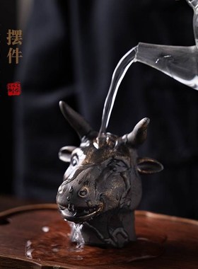 手工陶瓷十二生肖兽首摆件精品茶宠可养茶道玄关博古架长辈送礼
