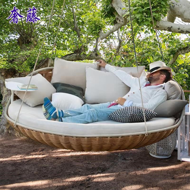 新品室外休闲吊篮秋千游泳池沙滩椅户外吊床庭院阳台双人藤编圆形,淘宝优惠券,粉丝福利购,淘宝优惠卷