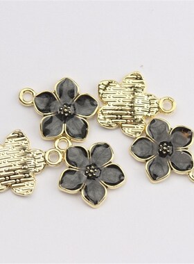 现货Zinc Aelloy Enamel Sakura Flowers Charms 10pcs/lot 15mm