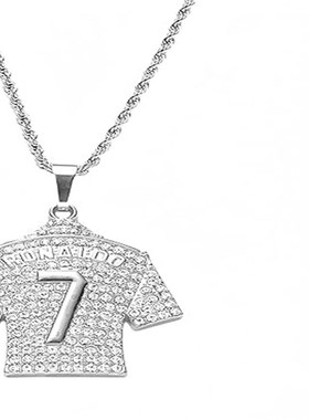 欧美爆款嘻哈HIPHOP饰品镀金镶钻C罗7号球衣吊坠项饰项链厂家